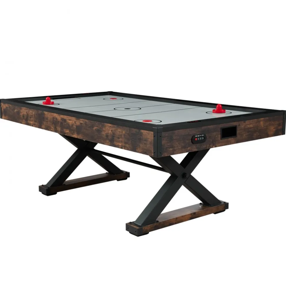 VEVOR 84" Air Hockey Table, Indoor Arcade Table Gaming Set with 2 Pushers, 2 Pucks, Electronic Scorer, X-shaped Legs & High-powered Blower, Air Powered Hockey Game Table for Family Game Room Office