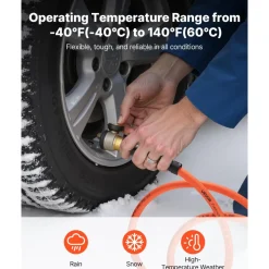 VEVOR Air Hose, 1/2" x 100FT Hybrid Air Compressor Hose, 300 PSI Kink-Resistant Pneumatic Hoses with 1/2-inch Solid MNPT Bras Fittings, Three-Layer Construction, All-Weather Flexibility