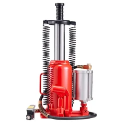 VEVOR Air Hydraulic Bottle Jack, 20 Ton (44092 lbs) Capacity, 10.2-19.5 Inch Lifting Range, Pneumatic/Manual Heavy Duty Welded Bottle Jack with Pump for Car, SUV, Pickup, Truck, RV, Auto Repair, Red