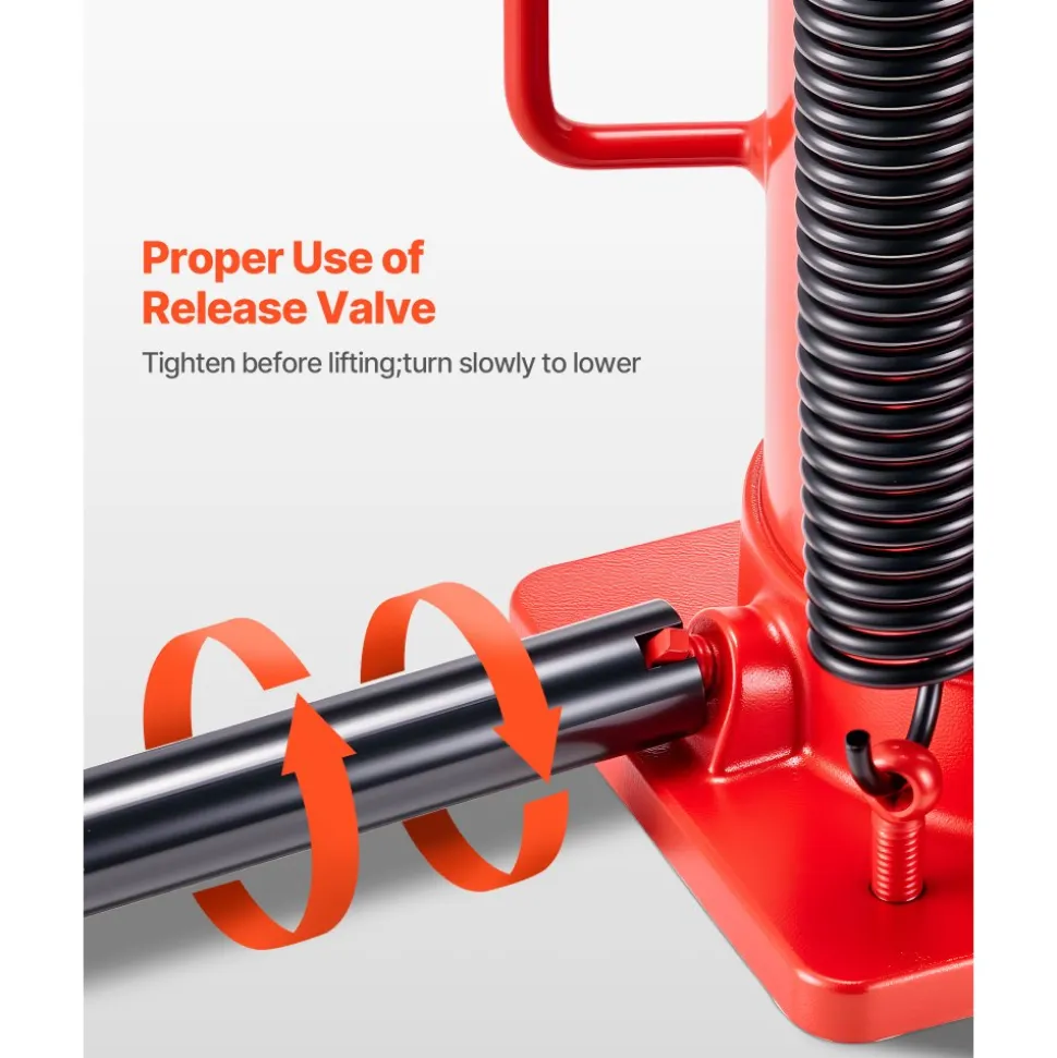 VEVOR Air Hydraulic Bottle Jack, 20 Ton (44092 lbs) Capacity, 10.2-19.5 Inch Lifting Range, Pneumatic/Manual Heavy Duty Welded Bottle Jack with Pump for Car, SUV, Pickup, Truck, RV, Auto Repair, Red