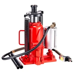 VEVOR Air Hydraulic Bottle Jack, 20 Ton (44092 lbs) Capacity, 10.2-19.5 Inch Lifting Range, Pneumatic/Manual Heavy Duty Welded Bottle Jack with Pump for Car, SUV, Pickup, Truck, RV, Auto Repair, Red