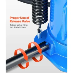 VEVOR Air Hydraulic Bottle Jack, 32 Ton (70546.9 lbs) Capacity, 10-16.3 Inch Lifting Range, Pneumatic/Manual Heavy Duty Welded Bottle Jack with Pump for Car, SUV, Pickup, Truck, RV, Auto Repair, Blue