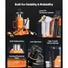 VEVOR Air Hydraulic Bottle Jack, 20 Ton (44092 lbs) Capacity, 10.2-19.5 Inch Lifting Range, Pneumatic/Manual Heavy Duty Welded Bottle Jack with Pump for Car, SUV, Pickup, Truck, RV Auto Repair, Orange