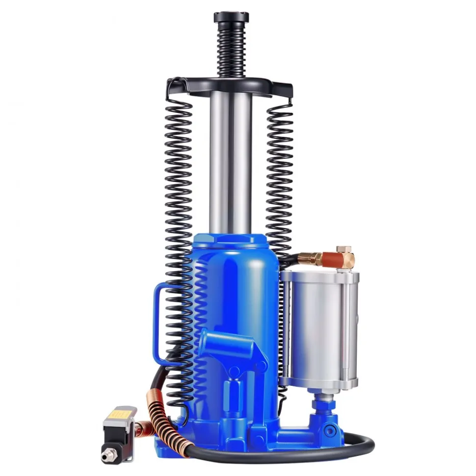 VEVOR Air Hydraulic Bottle Jack, 20 Ton (44092 lbs) Capacity, 10.2-19.5 Inch Lifting Range, Pneumatic/Manual Heavy Duty Welded Bottle Jack with Pump for Car, SUV, Pickup, Truck, RV, Auto Repair, Blue