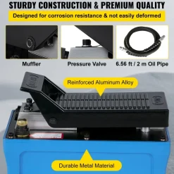 VEVOR Air Hydraulic Pump 10000 PSI Air Over Hydraulic Pump 1/2 Gal Reservoir Air Treadle Foot Actuated Hydraulic Pump 3/8