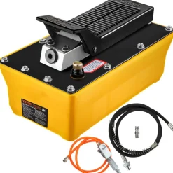 VEVOR Air Hydraulic Pump, 10,000 PSI Hydraulic Foot Pump, 0.6 Gal Reservoir Foot Operated Air/Hydraulic Pump, with Hose and Spray Gun for Heavy Machinery Rigging, Auto Repair, Auto Body Frame Machines
