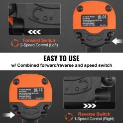 VEVOR Air Impact Wrench, 3/4-Inch Drive Air Impact Gun, Up to 1870ft-lbs Nut-busting Torque, Composite Pneumatic Impact Wrench for Auto Repairs and Maintenance Heavy Duty
