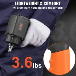 VEVOR Air Impact Wrench, 3/8-Inch Drive Air Impact Gun, Up to 690ft-lbs Nut-busting Torque, Lightweight Pneumatic Impact Wrench for Auto Repairs and Maintenance
