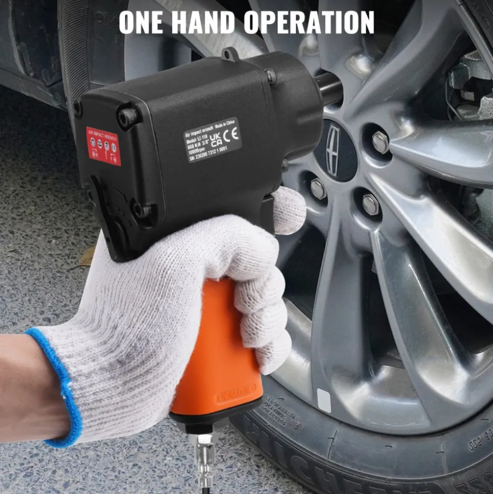 VEVOR Air Impact Wrench, 3/8-Inch Drive Air Impact Gun, Up to 690ft-lbs Nut-busting Torque, Lightweight Pneumatic Impact Wrench for Auto Repairs and Maintenance