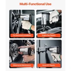 VEVOR 1/2" Air Impact Wrench & 3/8" Ratchet Wrench Combo, 19 Pieces Pro Air Tool and Accessories Kit - Includes 10PCS CR-V Steel Impact Socket Set & Carrying Case for Auto Repair, Home DIY Projects