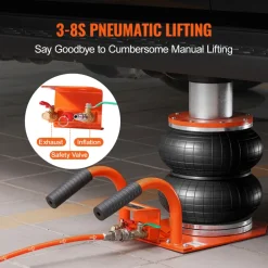 VEVOR Air Jack, 3 Ton/6600 lbs, 1-6S Pneumatic Lifting Jack with Heightened Column & Adjustable Handle, Compact, Easy-to-Lift & Space-Saving Jack with Thick Rubber Pad, Fits for Sedan, SUV, Pickup Truck
