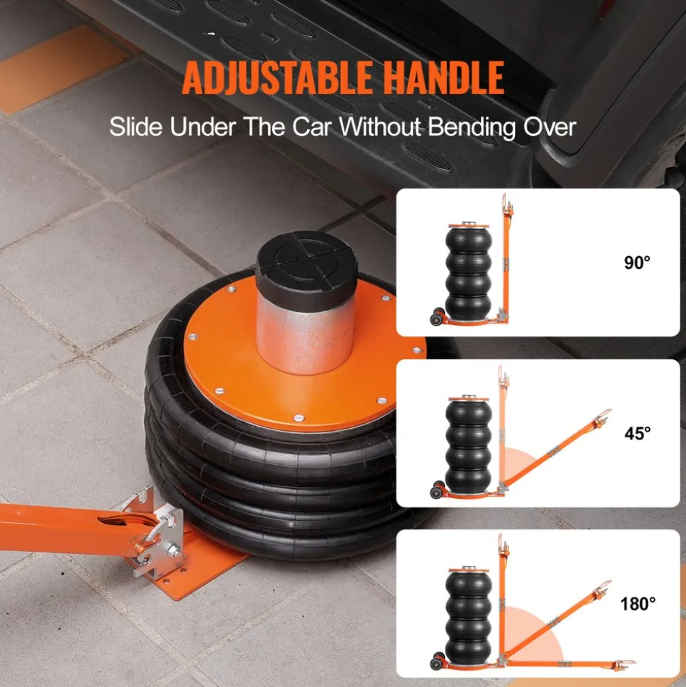 VEVOR Air Jack, 6 Ton/13000 lbs, 2-5 S Pneumatic Lifting Jack with Heightened Column & Adjustable Handle, Easy-to-Lift & Space-Saving Jack with Thick Rubber Pad, Fits for Sedan, SUV, Pickup Truck