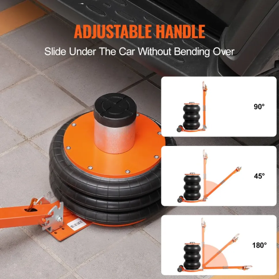 VEVOR Air Jack, 5 Ton/11000 lbs, 4-10 S Pneumatic Lifting Jack with Heightened Column & Adjustable Handle, Easy-to-Lift & Space-Saving Jack with Thick Rubber Pad, Fits for Sedan, SUV, Pickup Truck