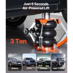 VEVOR Air Jack, 3 Ton/6613 lbs Triple Bag Air Jack, Airbag with Support Rod, Lift Up to 18.5 inch with Heightened Column & Adjustable Handle, 1-6 s Fast Lifting Pneumatic for Car, SUV, Pickup Truck