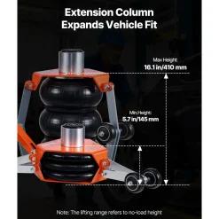 VEVOR Air Jack, 3 Ton/6613 lbs Triple Bag Air Jack, Airbag with Support Rod, Lift Up to 18.5 inch with Heightened Column & Adjustable Handle, 1-6 s Fast Lifting Pneumatic for Car, SUV, Pickup Truck