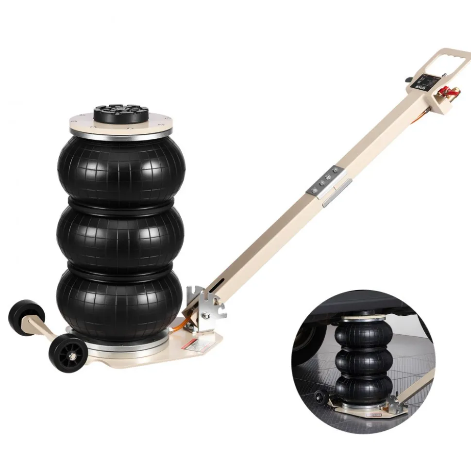 VEVOR Air Jack, 3 Ton/6613 lbs Triple Bag Air Jack, Airbag with Six Steel Pipes, Lift Up to 17.7 inch/450 mm, 1-6 s Fast Lifting Pneumatic with Adjustable Long Handle for Car, SUV, Pickup Truck Repair