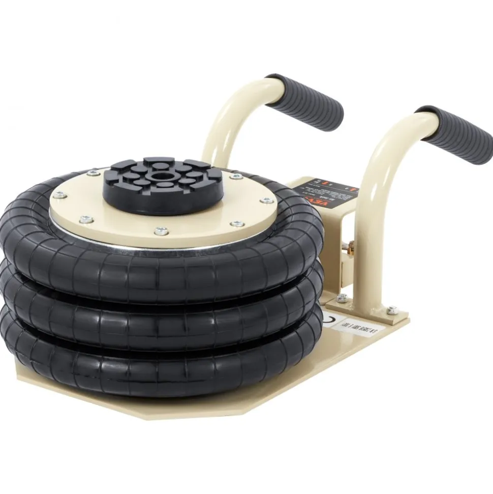 VEVOR Air Jack, 3 Ton/6600 lbs Triple Bag Air Jack, Airbag Jack with Six Steel Pipes, Lift up to 17.7 inch/450 mm, 3-5 s Fast Lifting Pneumatic Jack, with Short Handles for Car Repair