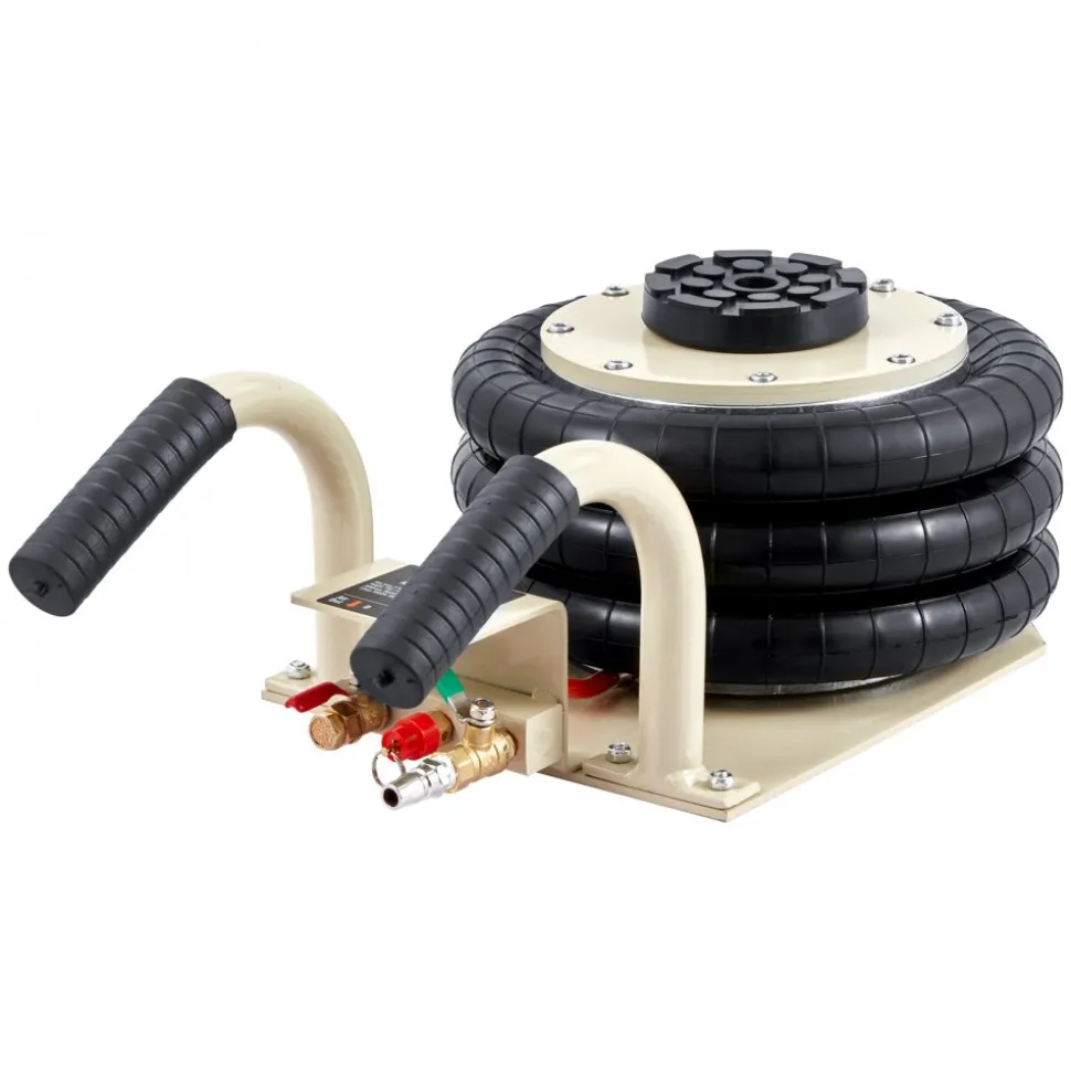 VEVOR Air Jack, 3 Ton/6600 lbs Triple Bag Air Jack, Airbag Jack with Six Steel Pipes, Lift up to 17.7 inch/450 mm, 3-5 s Fast Lifting Pneumatic Jack, with Short Handles for Car Repair