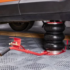VEVOR Air Jack, 3 Ton/6600 lbs Triple Bag Air Jack, Airbag Jack with Six Steel Pipes, Lift up to 17.7 inch/450 mm, 3-5 s Fast Lifting Pneumatic Jack, with Long Handles for Cars, Garages, Repair, (Red)