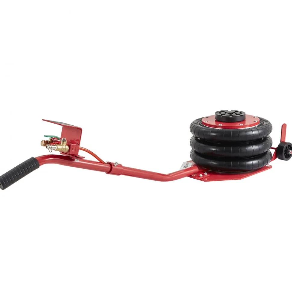 VEVOR Air Jack, 3 Ton/6600 lbs Triple Bag Air Jack, Airbag Jack with Six Steel Pipes, Lift up to 17.7 inch/450 mm, 3-5 s Fast Lifting Pneumatic Jack, with Long Handles for Cars, Garages, Repair, (Red)