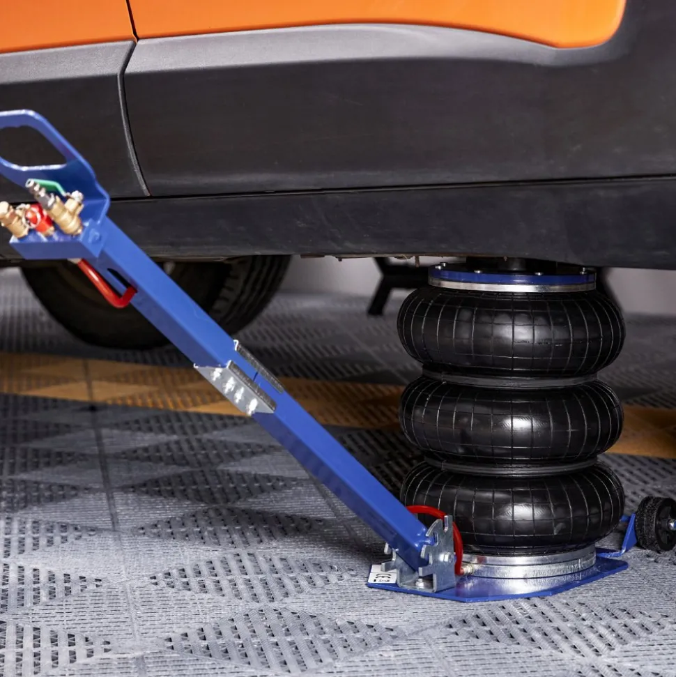 VEVOR Air Jack, 3 Ton/6600 lbs Triple Bag Air Jack, Airbag Jack with Six Steel Pipes, Lift up to 17.7", 3-5 s Fast Lifting Pneumatic Jack, with Adjustable Long Handles for Cars, Garages, Repair (Blue)