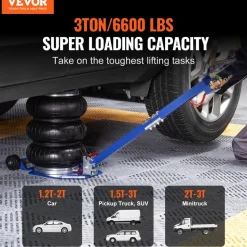 VEVOR Air Jack, 3 Ton/6600 lbs Triple Bag Air Jack, Airbag Jack with Six Steel Pipes, Lift up to 17.7