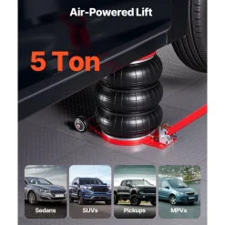 VEVOR Air Jack, 5 Ton/11023 lbs Triple Bag Air Jack, Airbag with Six Steel Pipes, Lift Up to 18.3 inch/464 mm, 4-10 s Fast Lifting Pneumatic with Adjustable Long Handle for Cars, SUVs, Pickup Trucks