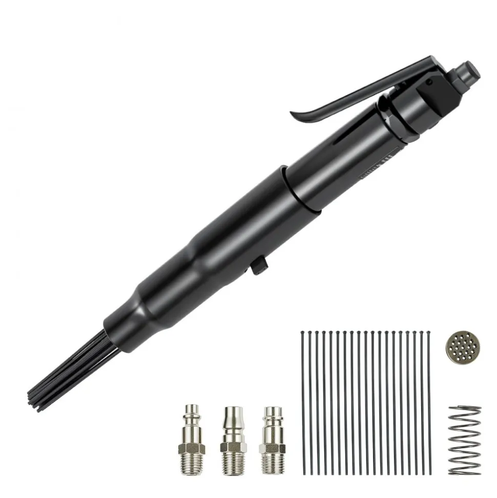 VEVOR Air Needle Scaler, 3400BPM Pneumatic Scaler for Rust Paint Removal - with 3-Speed Adjustment, 19 Hardened Needles & 3 Air Nozzle Connectors - Lightweight, Compact & Ergonomic Grip