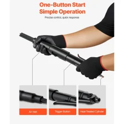 VEVOR Air Needle Scaler, 3400BPM Pneumatic Scaler for Rust Paint Removal - with 3-Speed Adjustment, 19 Hardened Needles & 3 Air Nozzle Connectors - Lightweight, Compact & Ergonomic Grip