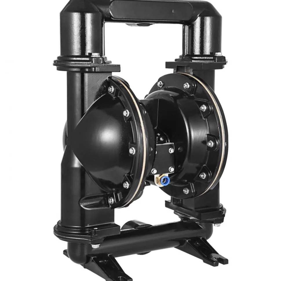 VEVOR Air-Operated Double Diaphragm Pump, 2 inch Inlet & Outlet, Aluminum Alloy Body, 75 GPM & Max 120PSI, Nitrile Diaphragm Transfer Pump for Petroleum, Diesel, Oil and Low Viscosity Fluids