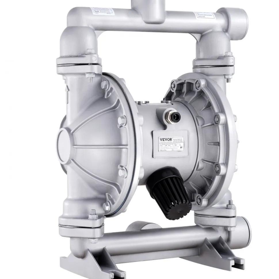 VEVOR Air Operated Double Diaphragm Pump, 44GPM, Max 115PSI Air Waste Oil Pneumatic Transfer Pump with 2 Extra Diaphragms, 1-1/2 inch Inlet & Outlet Aluminum Alloy Diaphragm Pump for Diesel Grease Oil
