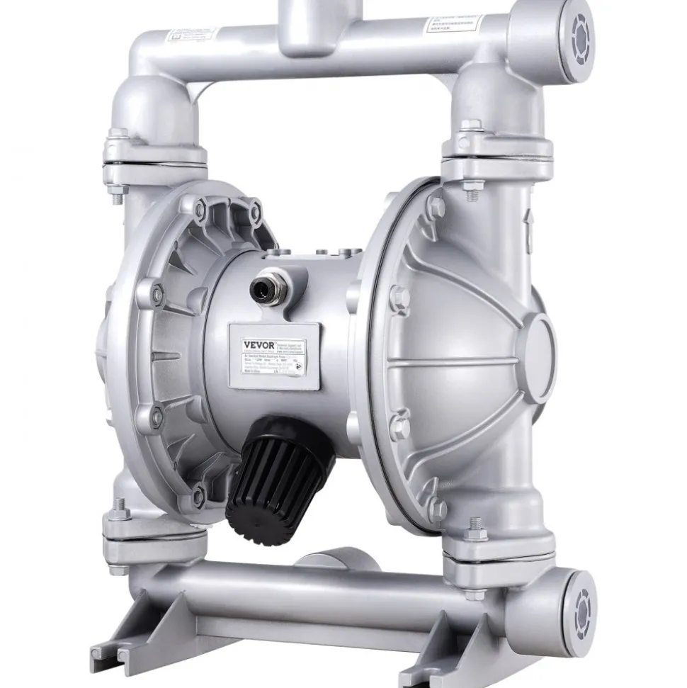 VEVOR Air Operated Double Diaphragm Pump, 44GPM, Max 115PSI Air Waste Oil Pneumatic Transfer Pump with 2 Extra Diaphragms, 1-1/2 inch Inlet & Outlet Aluminum Alloy Diaphragm Pump for Diesel Grease Oil