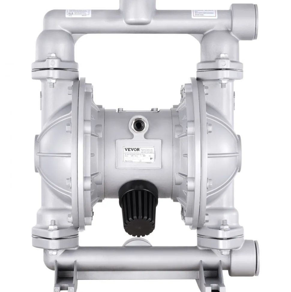 VEVOR Air Operated Double Diaphragm Pump, 44GPM, Max 115PSI Air Waste Oil Pneumatic Transfer Pump with 2 Extra Diaphragms, 1-1/2 inch Inlet & Outlet Aluminum Alloy Diaphragm Pump for Diesel Grease Oil