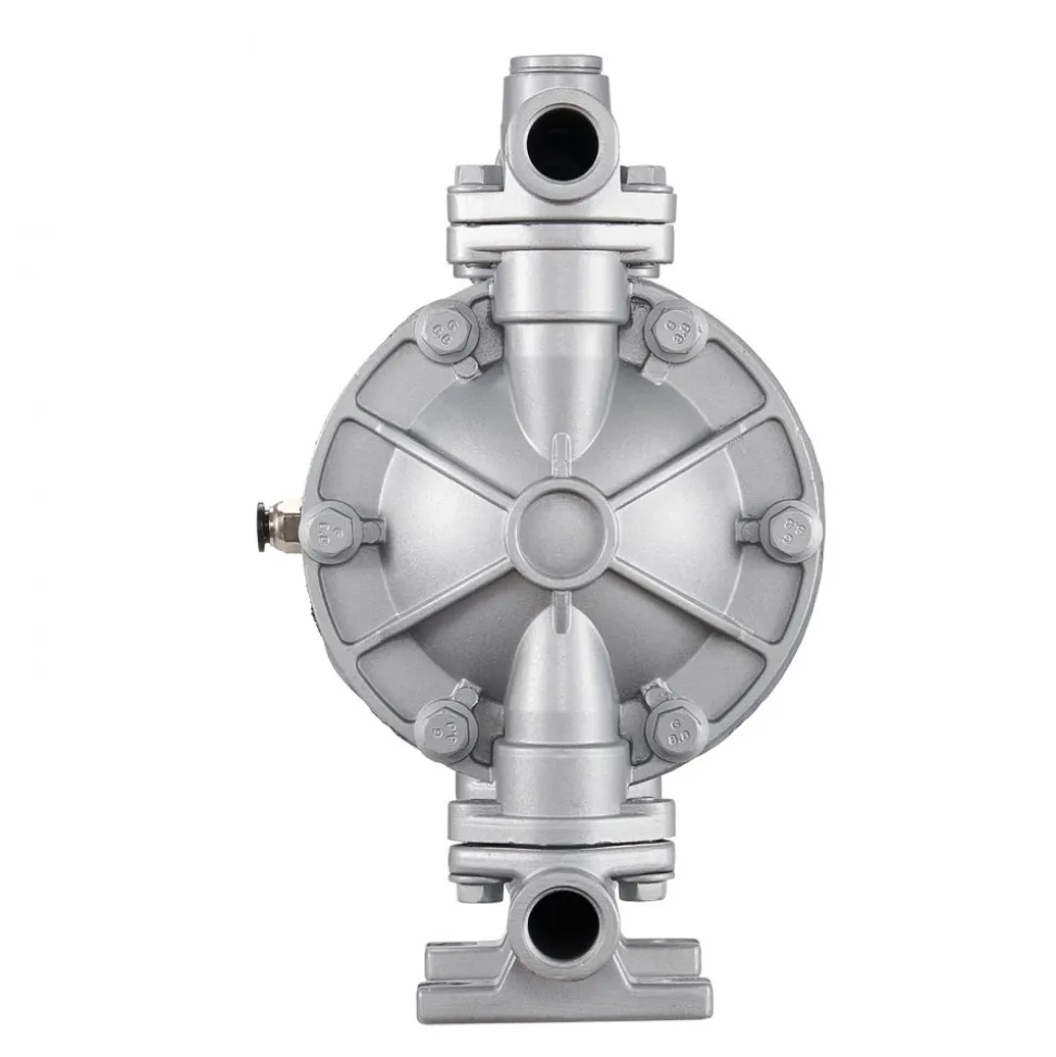VEVOR Air Operated Double Diaphragm Pump, 6.6 GPM, 3/8 inch Inlet & Outlet Pneumatic Waste Oil Transfer Pump, Max 100 PSI, Aluminum Alloy Body, Air-Operated for Diesel, Grease, Kerosene, Gasoline