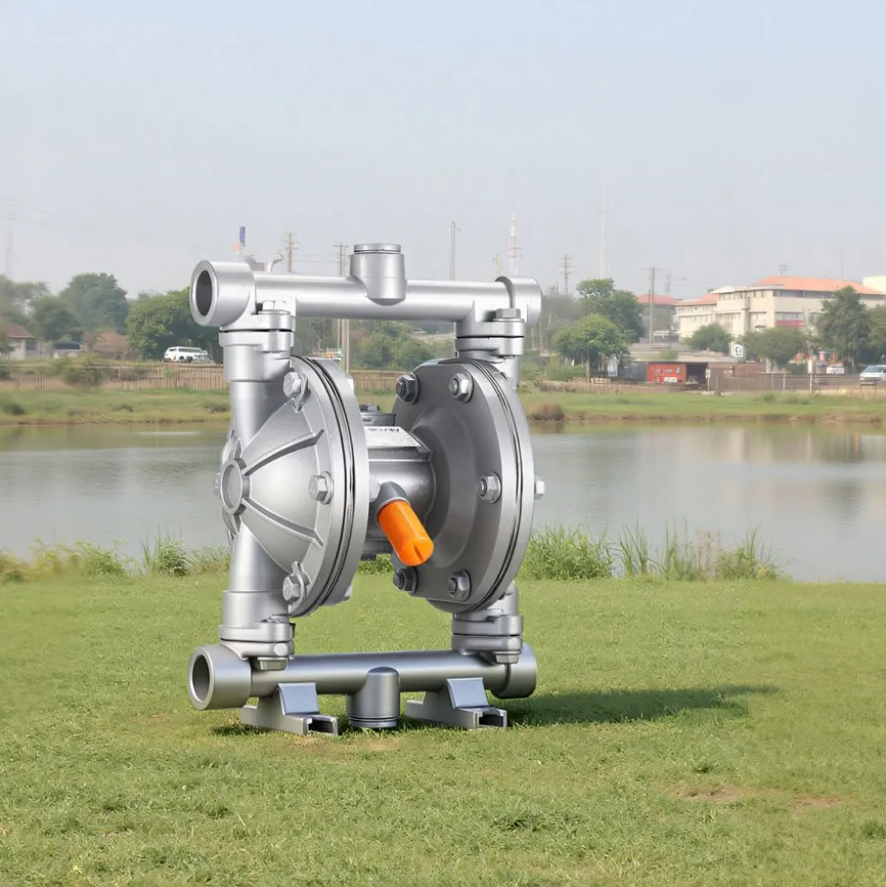 VEVOR Air Operated Double Diaphragm Pump, 6.6 GPM, 3/8 inch Inlet & Outlet Pneumatic Waste Oil Transfer Pump, Max 100 PSI, Aluminum Alloy Body, Air-Operated for Diesel, Grease, Kerosene, Gasoline