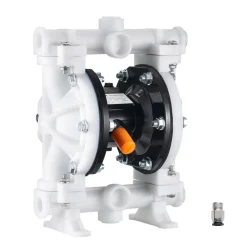 VEVOR Air Operated Double Diaphragm Pump, 4.4 GPM, 1-1/2 inch Inlet & Outlet Pneumatic Waste Oil Transfer Pump, Max 100 PSI, Polypropylene Body, Air-Operated for Diesel, Grease, Kerosene, Gasoline