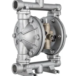 VEVOR Air-Operated Double Diaphragm Pump, 1/2 in Inlet & Outlet, Stainless Steel Body, 8.8 GPM & Max 120PSI, PTFE Diaphragm Pneumatic Transfer Pump for Petroleum, Diesel, Oil & Low Viscosity Fluids