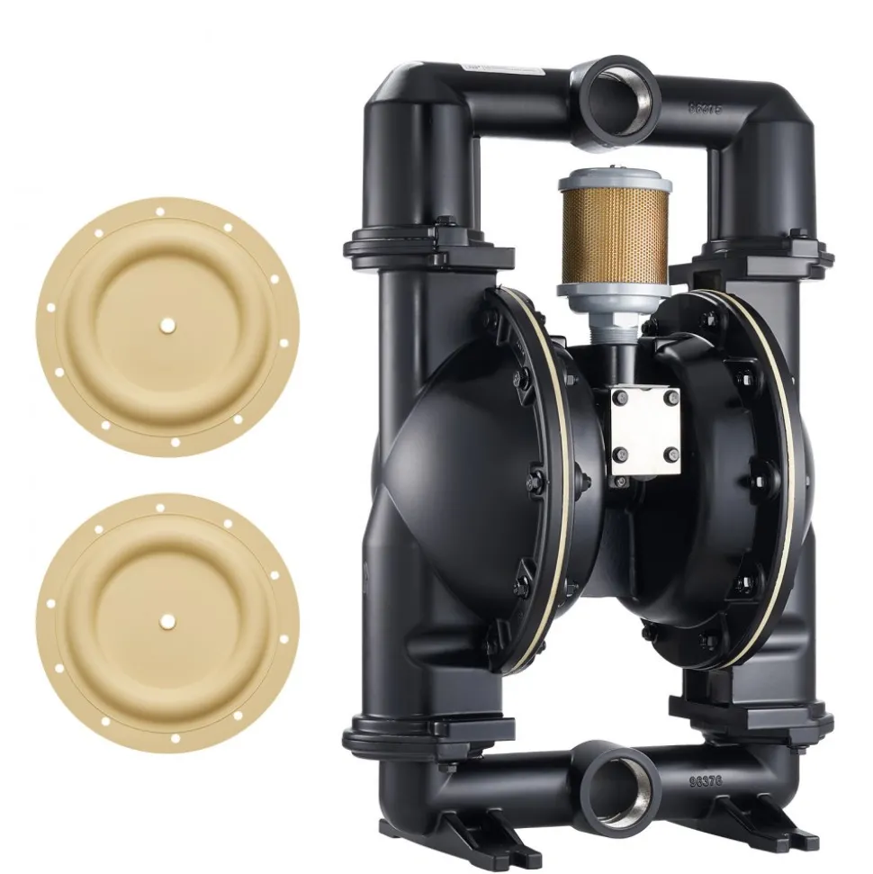 VEVOR Air Operated Double Diaphragm Pump, 158 GPM, 2 inch Inlet & Outlet Pneumatic Waste Oil Transfer Pump, Max 114 PSI, Aluminum Alloy Body, Air-Operated for Diesel, Grease, Kerosene, Gasoline & Oil