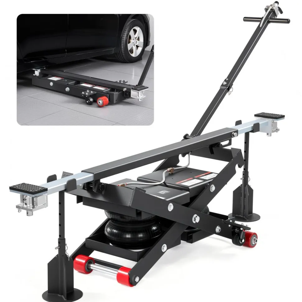VEVOR Air Portable Car Lift, 6613 lbs/3 Ton Capacity, 21.7 inch Max Height, Adjustable Portable Air Car Lift with Airbag, Support Stands, Wheel Chocks, Rubber Pads, Heavy-Duty for Sedan SUV Pickup