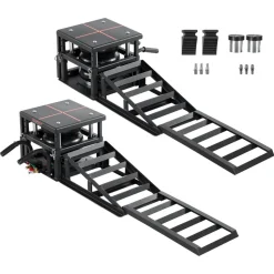 VEVOR Air Portable Car Lifts 2PCS, 11023 lbs/5 Ton Capacity, 12.6 inch Max Height, Pneumatic Ramp Jacks with Airbags, Wheel Chocks, Extension Ramps, Heightened Columns, Heavy-Duty for Sedan SUV Pickup