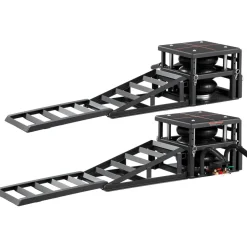 VEVOR Air Portable Car Lifts 2PCS, 11023 lbs/5 Ton Capacity, 12.6 inch Max Height, Pneumatic Ramp Jacks with Airbags, Wheel Chocks, Extension Ramps, Heightened Columns, Heavy-Duty for Sedan SUV Pickup