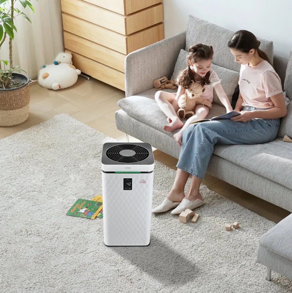 VEVOR Air Purifier, H13 HEPA Layer, 3139 ft²/h Smart Air Purifier with Speed Control & Child Lock Guard, Efficient Air Cleaner with Convenient Touch Panel & 23 dB Sleep Mode, Fit for Home & Office