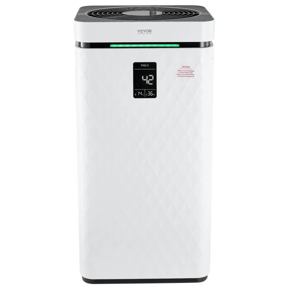 VEVOR Air Purifier, H13 HEPA Layer, 3139 ft²/h Smart Air Purifier with Speed Control & Child Lock Guard, Efficient Air Cleaner with Convenient Touch Panel & 23 dB Sleep Mode, Fit for Home & Office