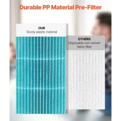 VEVOR Air Purifier Replacement Filter, H13, 3-in-1 Compact & Lightweight Replacement Filter with Sturdy PP Pre-Filter, Easy-to-Grab Purifier Filter with Activated Carbon, Fit for Cylindrical Purifier