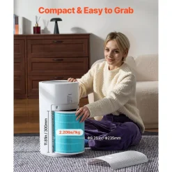 VEVOR Air Purifier Replacement Filter, H13, 3-in-1 Compact & Lightweight Replacement Filter with Sturdy PP Pre-Filter, Easy-to-Grab Purifier Filter with Activated Carbon, Fit for Cylindrical Purifier
