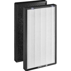 VEVOR Air Purifier Replacement Filter, H13, 2-in-1 Compact & Lightweight Replacement Filter with Non-Woven Fabric, Easy-to-Install Purifier Filter with Activated Carbon, Fit for Square Purifier