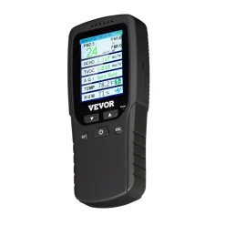 VEVOR Air Quality Monitor 8-IN-1, Professional PM2.5 PM10 PM1.0 Particle Counter, Formaldehyde, Temperature, Humidity, TVOC AQI Tester for Indoor/Outdoor, Air Quality Meter w/Alarm Thresholds