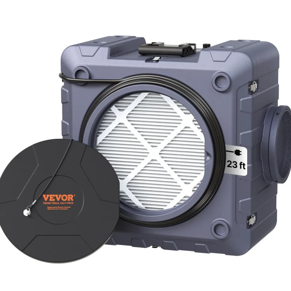 VEVOR Air Scrubber with 3-Stage Filtration, Stackable Negative Air Machine 550 CFM, Air Cleaner with MERV10, Carbon, H13 HEPA, for Home, Industrial and Commercial Use