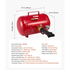 VEVOR Air Tire Bead Seater, 5 Gal / 18.9 L, Heavy Duty Tire Bead Blaster Tool, 87-116 PSI Operating Pressure, Air Trigger Seating Inflator for Pickup, Truck, ATV, Jeep, Van, Lawn Tractor, RV, Red