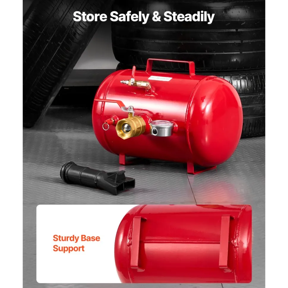 VEVOR Air Tire Bead Seater, 5 Gal / 18.9 L, Heavy Duty Tire Bead Blaster Tool, 87-116 PSI Operating Pressure, Air Trigger Seating Inflator for Pickup, Truck, ATV, Jeep, Van, Lawn Tractor, RV, Red
